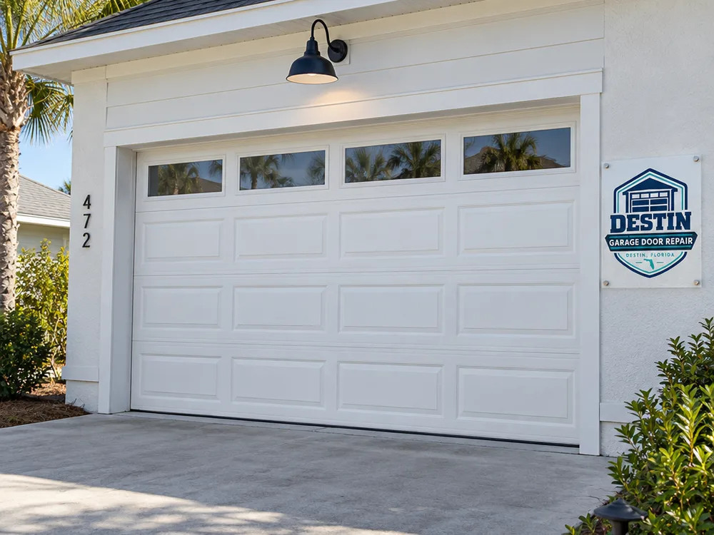 Garage door sitting square after track realignment with rollers properly seated